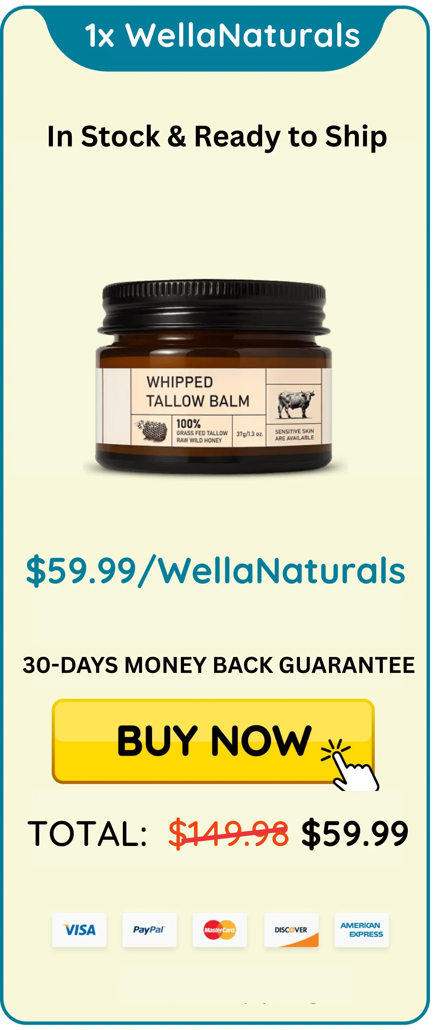 wella naturals whipped tallow balm package 1